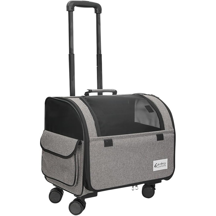 Сумка-переноска для собак та котів Galatée з колесами, розкладний рюкзак для тварин, дитяча коляска для домашніх улюбленців (сірий)