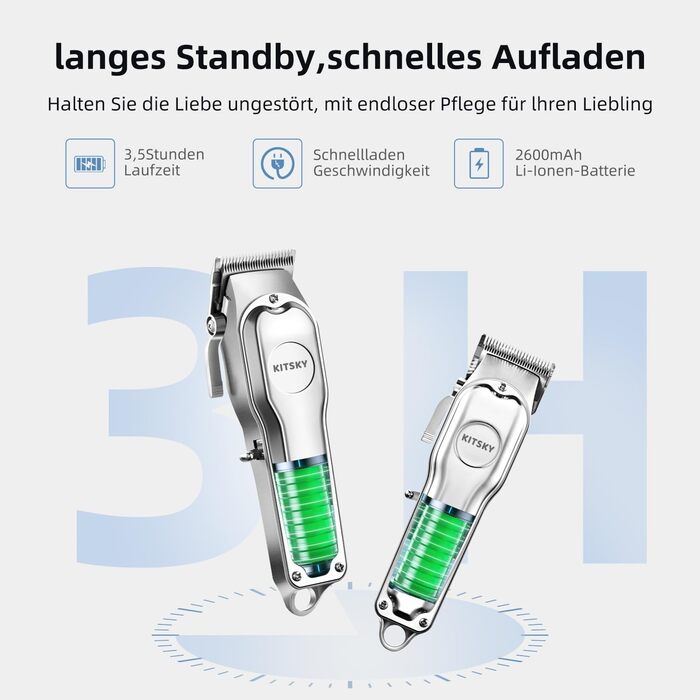 Професійна машинка для стрижки собак та котів KitSky Leise, бездротова, для довгошерстих порід