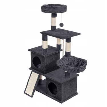 Високий когтеточка-комплекс із лежаком та стовпчиком для кігтів, вежа ZooVentus 101 — 160 см