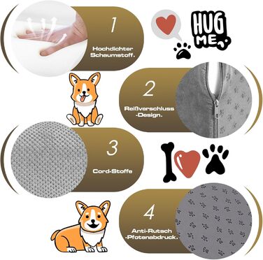 Сходинки для собак маленьких порід, 4 сходинки, знімний підйомник, неслизьке покриття, для ліжка та дивану, сірий колір