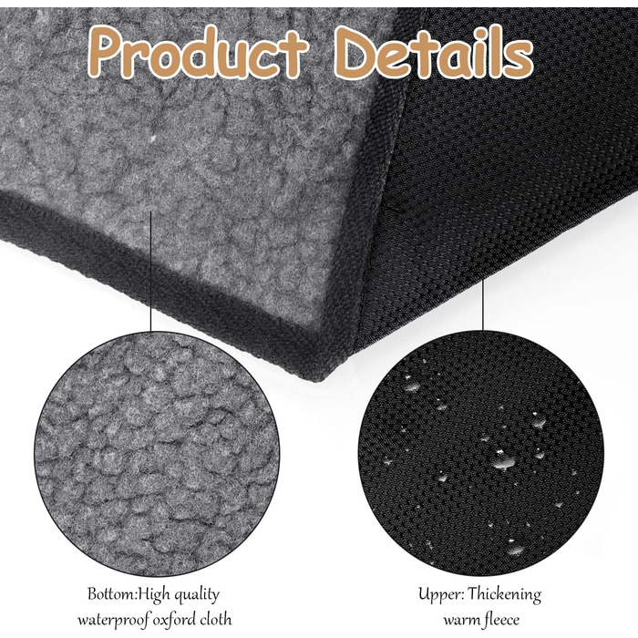 Водонепроникний килимок для собак та котів 100x70 см (Чорний) - М'який, зносостійкий, для подорожей, миється