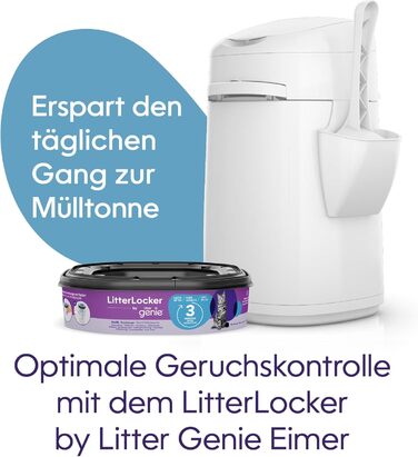ЛиттерЛокер від Litter Genie, оригінальний контейнер для котячого туалету, 50% більша ємність, економить час на винесення сміття