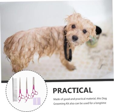 Набір професійних ножиць для грумінгу собак BESPORTBLE з гребінцем: міцні, нержавіючі, для стрижки шерсті