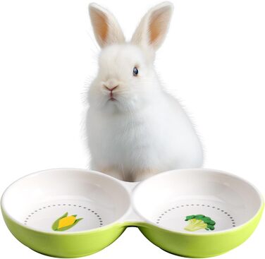 Набір мисок для тварин Navaris: котики, морські свинки, кролики. 2 шт. Кераміка, зелений колір. Підходить для маленьких тварин, гризунів та хом'яків.