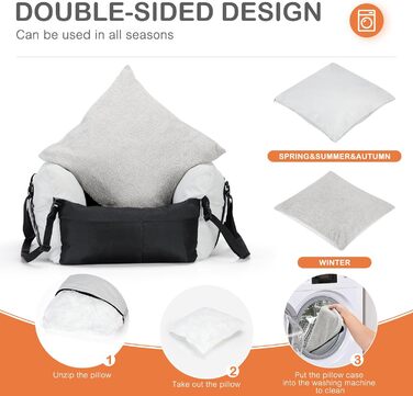 Автокрісло для собак Cinnani - зручне та безпечне автокрісло для маленьких собак з кишеньками та знімним килимком