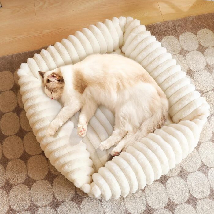 Килимок для котів XIAPIA з м'якою тканиною, 50x48x15 см. Ортопедичний лежак для котів та маленьких собак, білий.