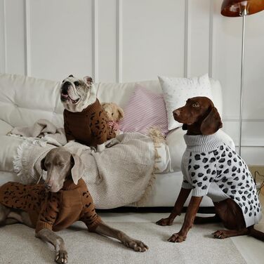 Теплий в'язаний пуловер для собак середніх та великих порід ROZKITCH, розмір L (довжина спини 40 см), колір хакі