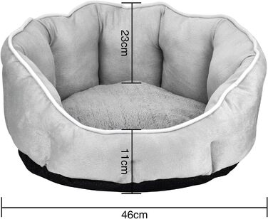 М'яке ліжко для собак та котів Queta, 46x46x23 см (Сірий)