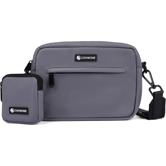 Сумка для ласощів для собак COOWONE - водонепроникна сумка для прогулянок з диспенсером для собачих екскрементів (світло-сіра)