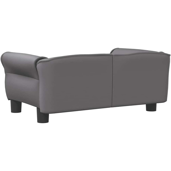 Диван для собак, м'яке ліжко для домашніх тварин, лежанка для собак з штучної шкіри, ліжко для цуценят, диван для домашніх тварин, будиночок для собак, для великих та середніх собак, сучасний та елегантний дизайн, сірий, 70x45x30 см