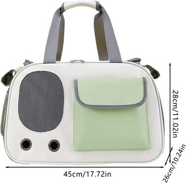 Транспортна сумка для котів та маленьких собак, портативна, складна, зелена