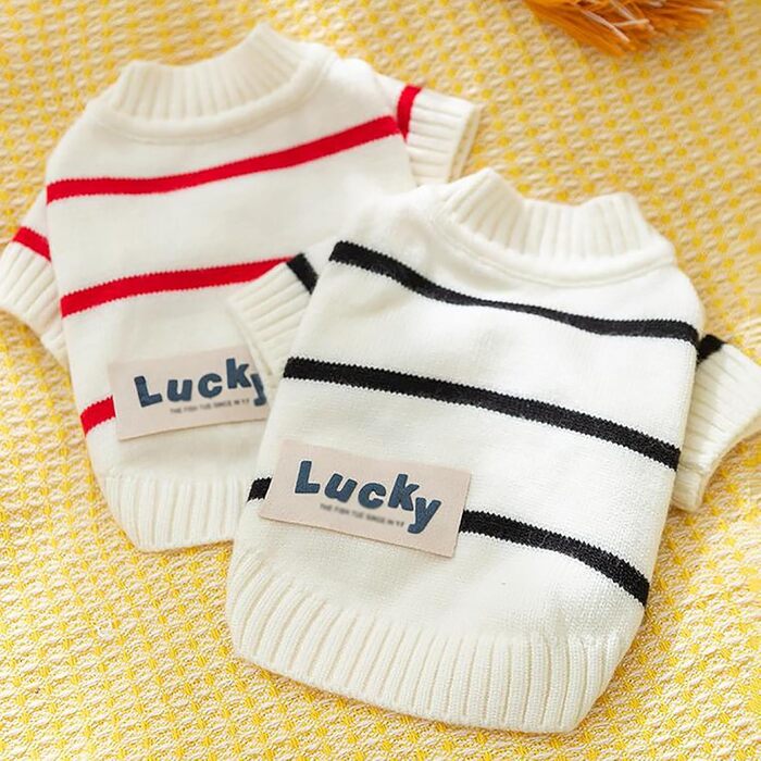 Пуловер для собак, теплий зимовий пуловер для маленьких та середніх собак з рукавами (червоний, X-Small)