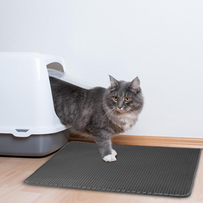 Килимок для котячого туалету QWORK® з комірками, 90 x 76 см, EVA, антиковзаючі