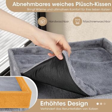 Кігтеточка-будинок Costway 4-ярусна для котів, з будиночками та ігровим майданчиком, сірого кольору, до 25 кг