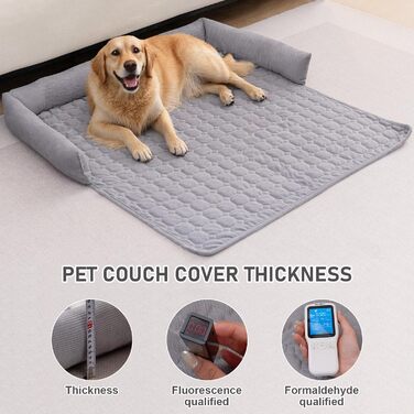 OKYUK Преміум лежанка для собак - захист дивану для тварин, ручної роботи та пральна подушка для собак, м'яка лежанка для собак всіх розмірів (Kord Hellgrau, 75 x 75CM) 75 x 75 x 10 cm Kord Hellgrau