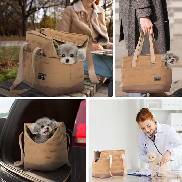 Petsfit складна сумка-переноска для собак і котів, шолдер, для цуценят і котенят, колір хакі