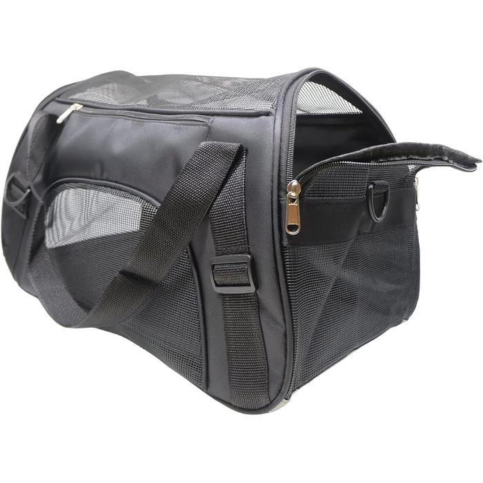 Транспортна сумка для тварин Tecageaon, схвалена авіакомпаніями, для середніх та маленьких котів, цуценят, кошенят, собак/котів, рожева (чорний, M)