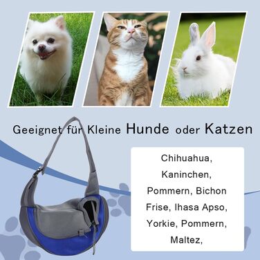 Сумка-переноска для собак та котів XGOPTS, до 5 кг, блакитна, дихаюча, регульована