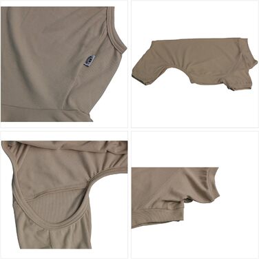 Піжама для собак Lovelonglong, бавовна, теплий боді для всіх сезонів, розмір L (3XL для великих собак), бежевий