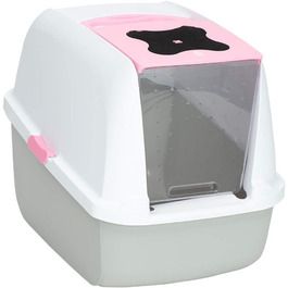 Туалет для котів Catit 50700 з кришкою, 43x57x50 см, білий/сірий/рожевий