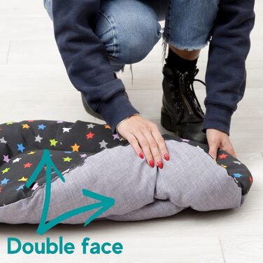 Килимок для собак та котів Baroni Hoe, 47x70x8 см - Doubleface, XL (Кольорові зірки)