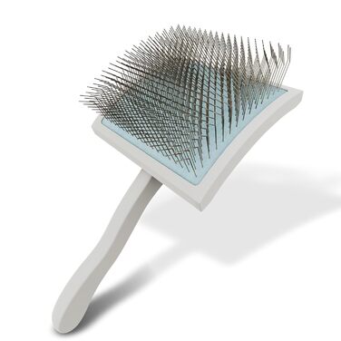 Професійна щітка для грумінгу домашніх тварин Robuste | Для довгошерстих та кучерявих собак та котів (кремово-білий)