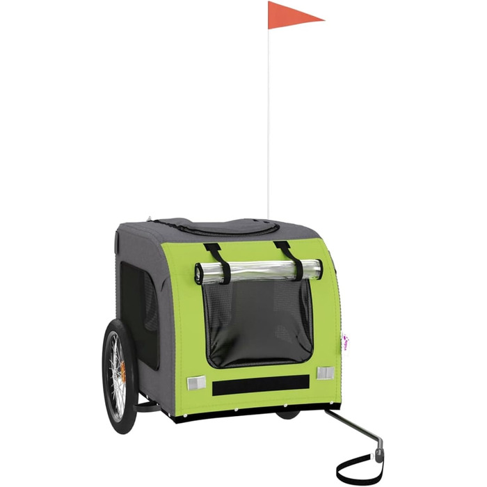 Транспортна переноска для собак та котів з металевим каркасом, Oxford-тканина, PVC-дах, 45 кг, зелено-сіра, Model93836
