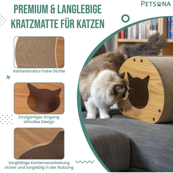 Котячий когтетоп з картону та килима, 30x43x25 см - іграшка для котів, натуральний матеріал