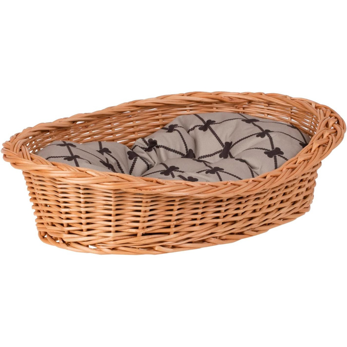 Корзина для тварин з ротангу, 40x30 см, бежева - ліжко для собак та котів