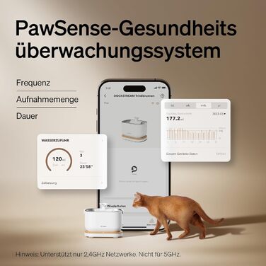 Автоматичний фонтан для котів PETLIBRO Dockstream 2,5 л з Wi-Fi, ультратихий, додаткова APP-керування, легке очищення