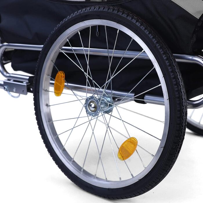 Причіп для велосипеда для собак, складний, до 40 кг, сірий/чорний