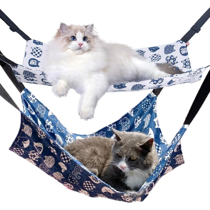 Гніздо-гамак для котів MiOYOOW: зручне та дихаюче ліжко для маленьких тварин з 4 металевими гачками