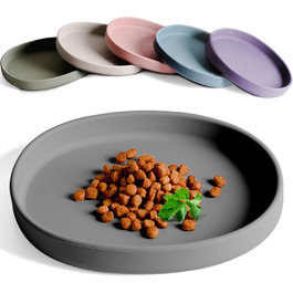 Миска для котів [Nala Collection] - широка миска для їжі | Силіконова миска | Миска для котячого корму (графітовий сірий)