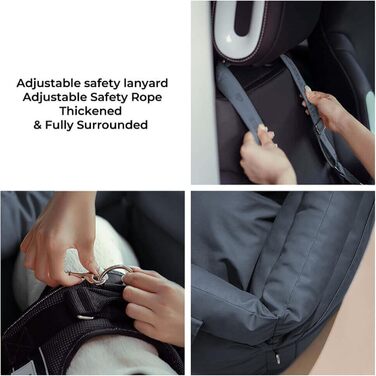 Автокрісло для собак середніх порід Funny Fuzzy: водовідштовхувальне, 3-в-1, з м'якої шкіри, для подорожей та дому, безпечне, до 15,9 кг, зелений (Шифер, Блакитний, Medium)