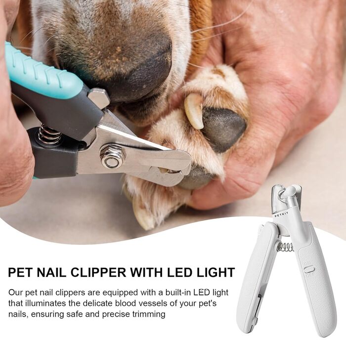 Професійний кусачковий триммер для догляду за кігтями собак та котів з підсвічуванням, для точного підрізання товстих кігтів