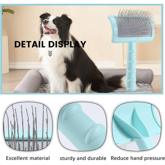 Зубна щітка для собак Feste – подовжена щітка для грумінгу великих собак, вичісування та видалення шерсті (зелена)