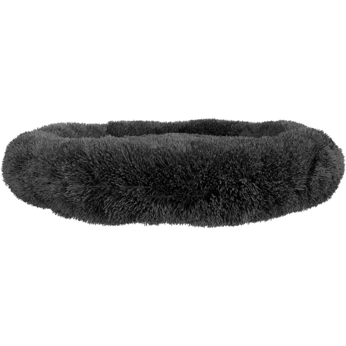 BENNO® Крісло-лежанка для собак BALU 70x70x16 см, у формі пончика, м'яке ліжко з поліестеру з поліпропіленовим наповнювачем, можна прати, неслизьке дно, з іграшкою-кісткою, антрацит