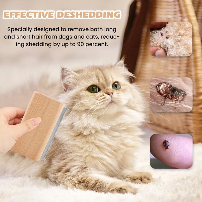 Набір з 3 щіток для вичісування шерсті собак та котів, інструмент для видалення шерсті з 2 гребінцями для собак, котів, коней, безболісне доглядове обладнання для короткої шерсті
