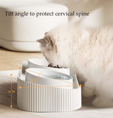 Дві миски для котів білого кольору, запобігають болю в шиї, миска для домашніх тварин, знімна, проти блювоти, керамічна миска, запобігає перекиданню, миска для корму котів з іграшковим м'ячиком, для кошенят, цуценят, собак, зелена, 33*17*6 см