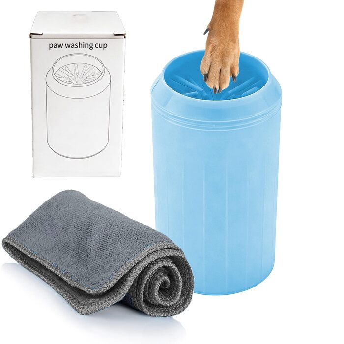 Прання лап для собак Doggo-Twist: портативний очищувач лап з м'яких силіконових щетинок, Ø5/6/7 см (BLUE,M)