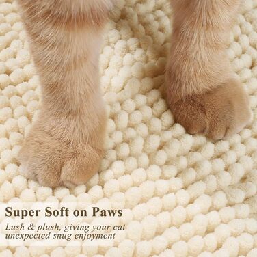 Килимок для котячого туалету VIVAGLORY, 80x50 см, бежевий. Захист від розсипання котячого туалету, машинне прання, неслизька та водонепроникна основа.