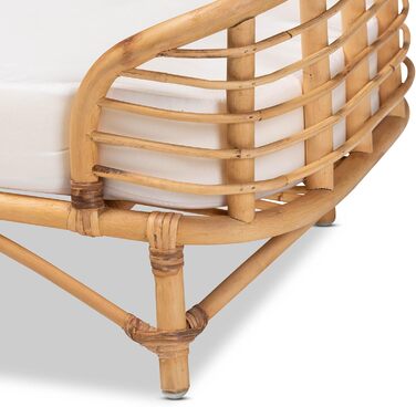 Ліжко для домашніх тварин Baxton Studio Malino, сучасний богемний стиль, ротанг, з подушкою, коричневий