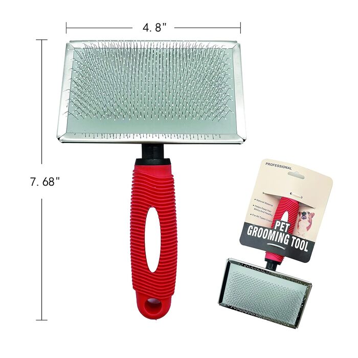 М'яка щітка Slicker з захисними кульками та масажним стрижнем для чутливої шкіри, для собак, котів, Лабрадудів з коротким та довгим волоссям. Видаляє ковтуни та відмерле волосся.