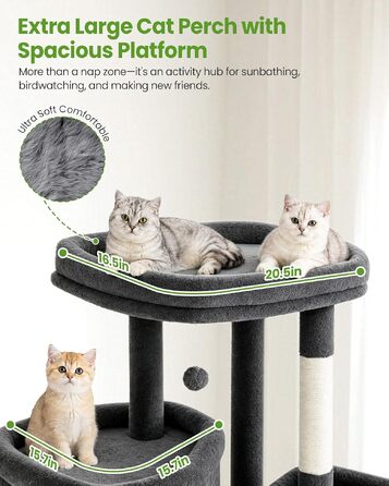 Комплекс для котів Kratzbaum XXL 213 см: Дряпка-стовп, будиночок, платформа, гамак - Сірий когтеточка для великих котів