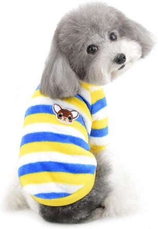 Теплий зимовий пуловер для собак ZUNEA з флісу. Підходить для чихуахуа, котів та інших дрібних порід. Колір: блакитний. Розмір: L (XL)