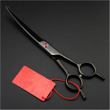 Професійна шерстьнорізальна ножиця для собак та котів, 7' (чорна), вигнутий зріз, без чохла