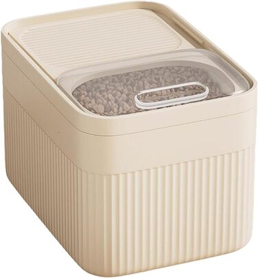 Герметичний контейнер для зберігання корму для тварин (до 13,6 кг), для собак, котів та іншого корму, з мірним стаканчиком, білий