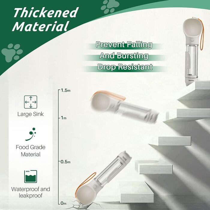 Водяний диспенсер для годування тварин з мішками для відходів, портативна пляшка для води для собак та котів, 500 мл