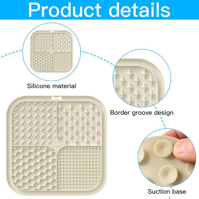 Килимок для собак з присосками, 2 шт. (бежевий + сірий) - для грумінгу, тренувань та купання