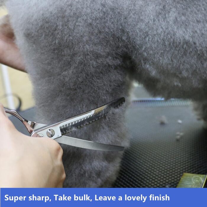 Ножиці для грумінгу собак HASHIMOTO, 42 зубці, витончене прорідування (50%), 17.8 см, легкі, для швидкого видалення об'єму та природного вигляду